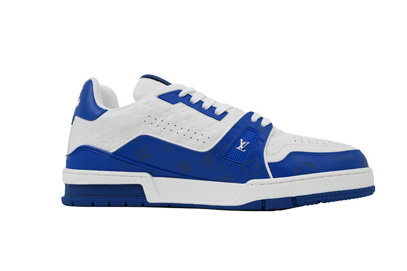 yupoo_290409_00635bad.jpg 【EA0ET】54蓝色葫芦 LV板鞋 Louis Vuitton Trainer Black White 皮革水晶低帮系带 时尚板鞋