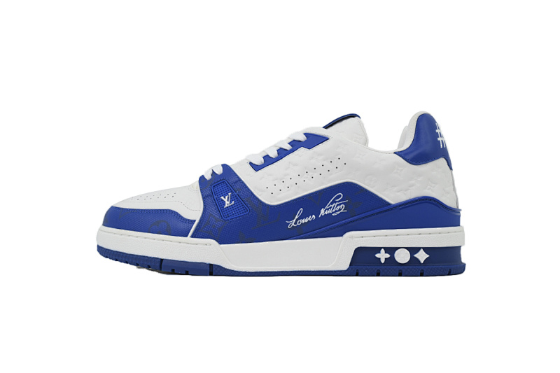 yupoo_290409_2a828d38.jpg 【EA0ET】54蓝色葫芦 LV板鞋 Louis Vuitton Trainer Black White 皮革水晶低帮系带 时尚板鞋