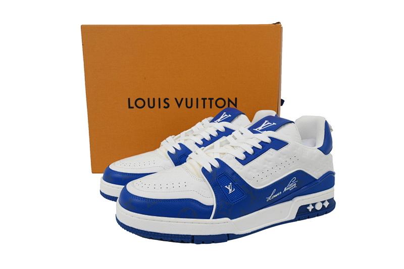yupoo_290409_67859a78.jpg 【EA0ET】54蓝色葫芦 LV板鞋 Louis Vuitton Trainer Black White 皮革水晶低帮系带 时尚板鞋