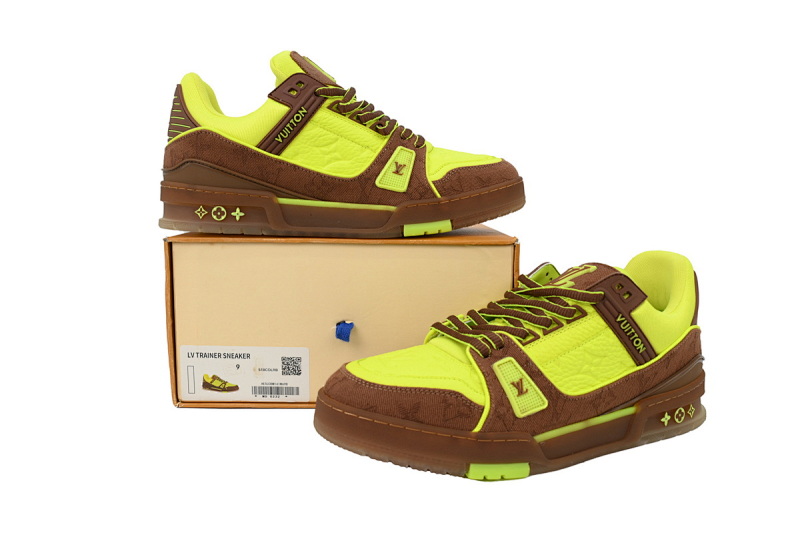 yupoo_290453_b725b3bc.jpg 【EA0ET】压花黄褐色 LV板鞋 Louis Vuitton Trainer Yellow Brown小牛皮 时尚板鞋