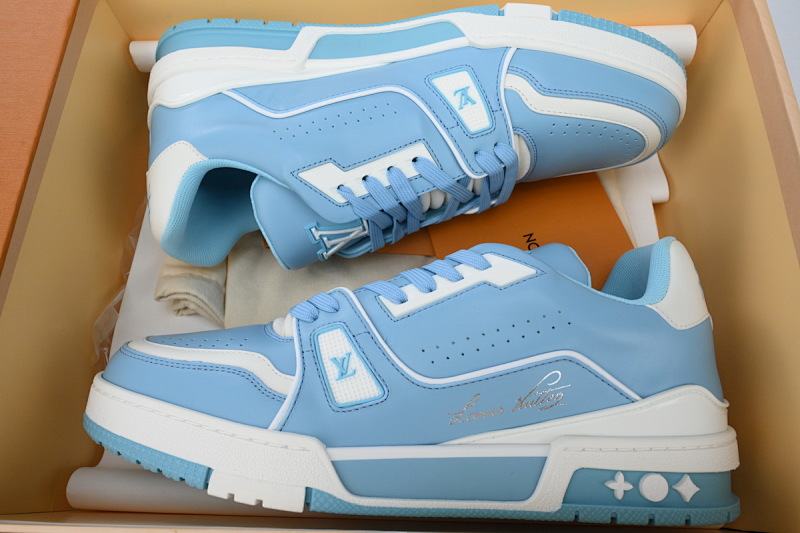yupoo_290475_2239c1f8.jpg 【EA0ET】54天空蓝 LV板鞋 Louis Vuitton Trainer Blue 系带 时尚板鞋