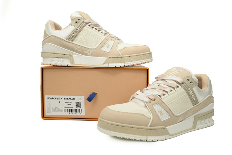 【EA0ET】奶油咖色 LV板鞋 Louis Vuitton Trainer Khaki 时尚板鞋