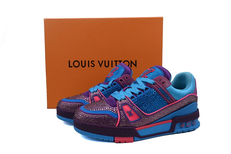 【EA0ET】紫蓝钻 路易威登 LV钻面休闲板鞋 LOUIS VUITTON Trainer