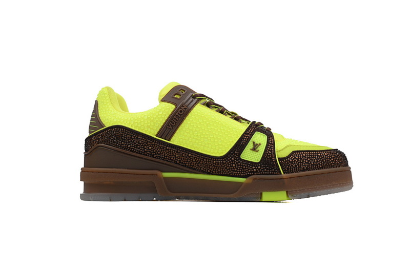 【EA0ET】棕绿钻 路易威登 LV钻面休闲板鞋 LOUIS VUITTON Trainer