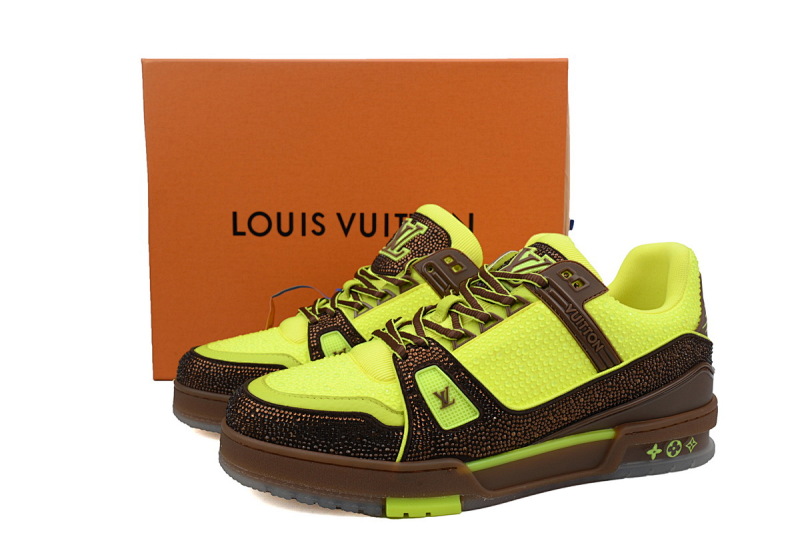 【EA0ET】棕绿钻 路易威登 LV钻面休闲板鞋 LOUIS VUITTON Trainer