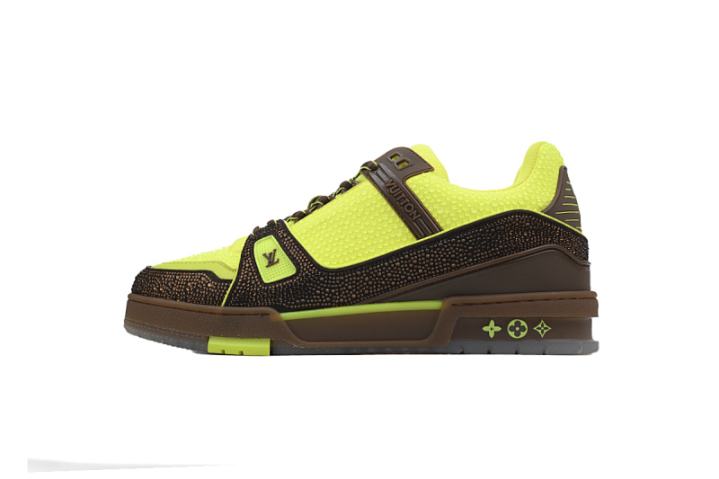 【EA0ET】棕绿钻 路易威登 LV钻面休闲板鞋 LOUIS VUITTON Trainer