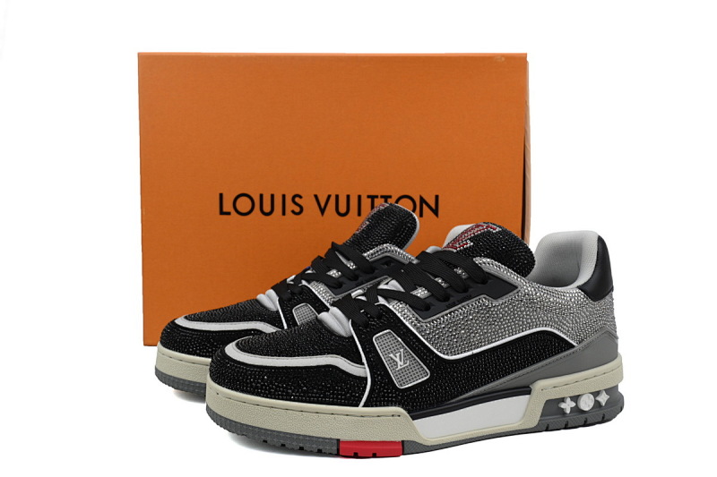 【EA0ET】灰黑钻 路易威登 LV钻面休闲板鞋 LOUIS VUITTON Trainer