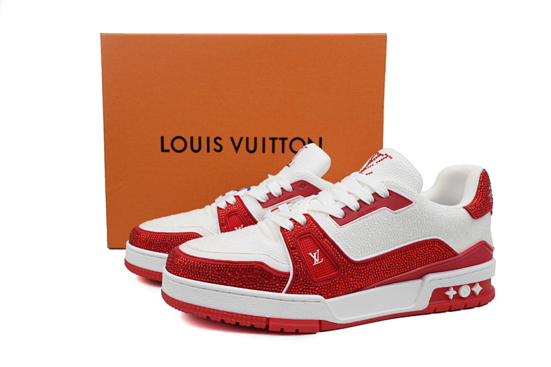 【EA0ET】红尾钻 路易威登 LV钻面休闲板鞋 LOUIS VUITTON Trainer