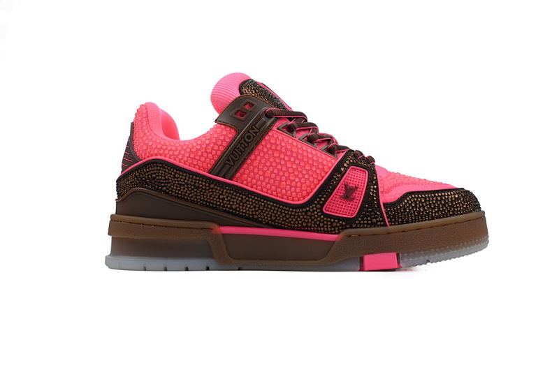 【EA0ET】粉棕钻 路易威登 LV钻面休闲板鞋 LOUIS VUITTON Trainer