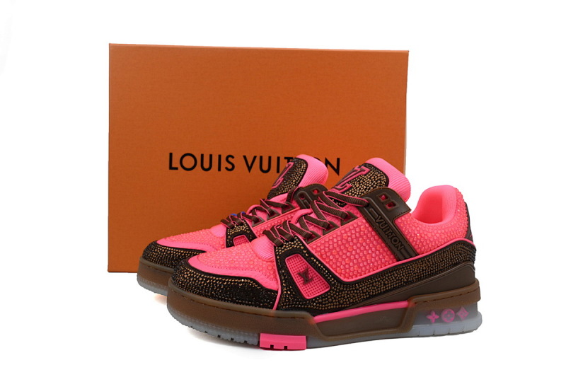 【EA0ET】粉棕钻 路易威登 LV钻面休闲板鞋 LOUIS VUITTON Trainer