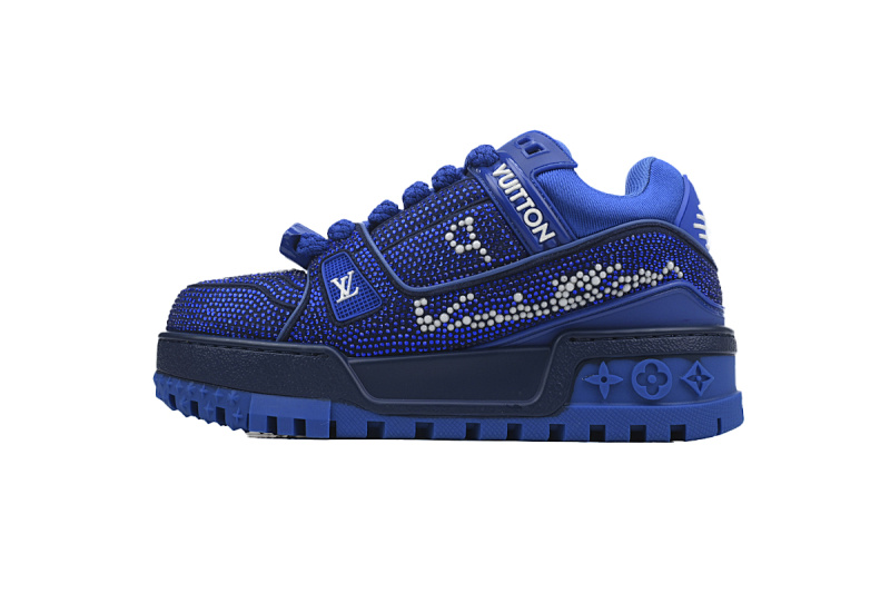【EA0ET】深蓝钻面 路易威登 LV钻面小胖丁休闲板鞋 LOUIS VUITTON Trainer