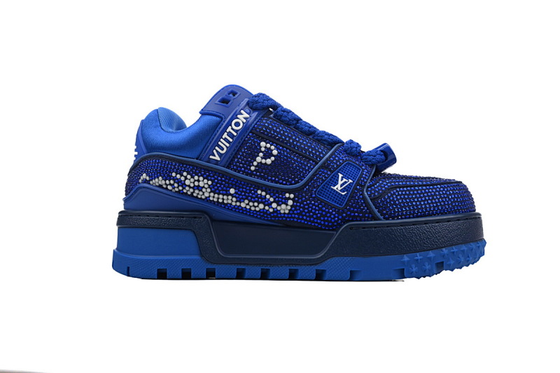 【EA0ET】深蓝钻面 路易威登 LV钻面小胖丁休闲板鞋 LOUIS VUITTON Trainer