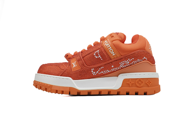 【EA0ET】白橙钻面 路易威登 LV钻面小胖丁休闲板鞋 LOUIS VUITTON Trainer