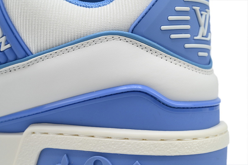 【EA0ET】胖丁新白蓝 路易威登小胖丁休闲板鞋 Louis Vuitton White Blue