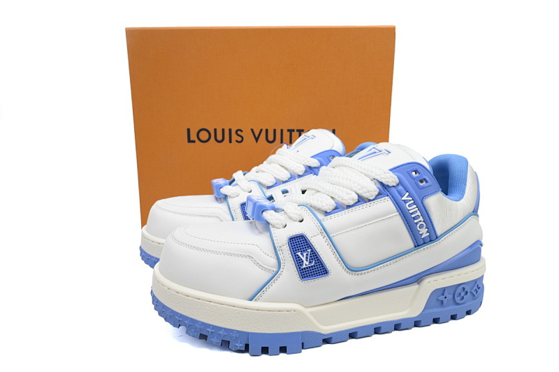 【EA0ET】胖丁新白蓝 路易威登小胖丁休闲板鞋 Louis Vuitton White Blue