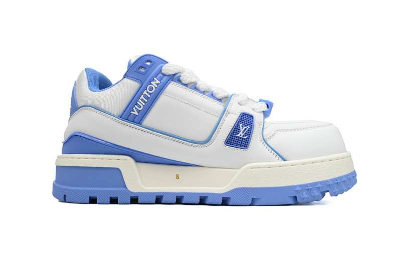【EA0ET】胖丁新白蓝 路易威登小胖丁休闲板鞋 Louis Vuitton White Blue