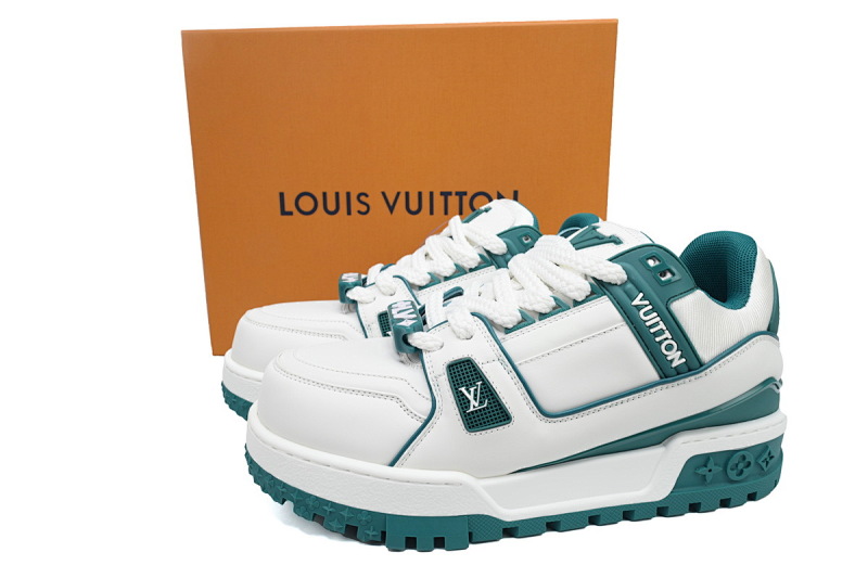 【EA0ET】胖丁新白绿 路易威登小胖丁休闲板鞋  Louis Vuitton White Green