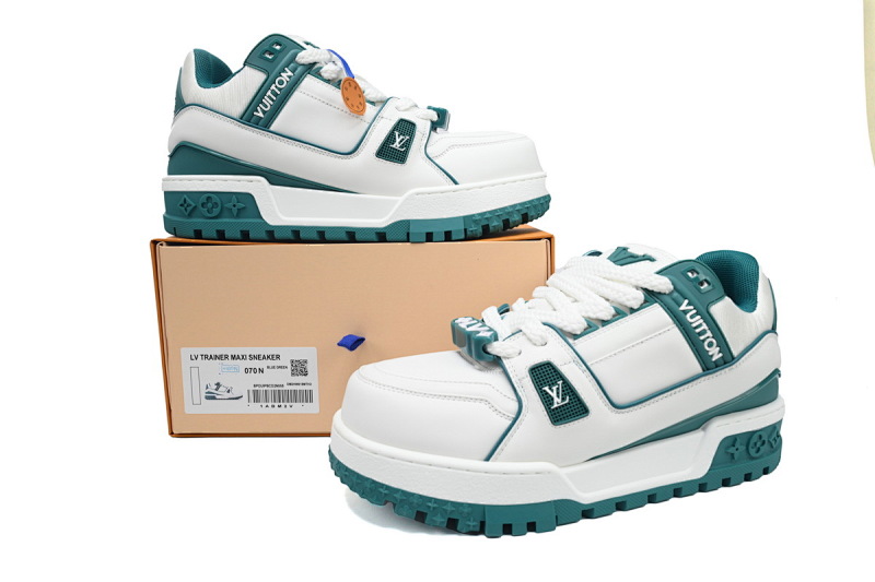 【EA0ET】胖丁新白绿 路易威登小胖丁休闲板鞋  Louis Vuitton White Green