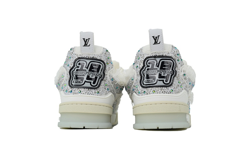 【EA0ET】SK8银白钻 路易威登 LV休闲板鞋 LOUIS VUITTON Silver White Diamond
