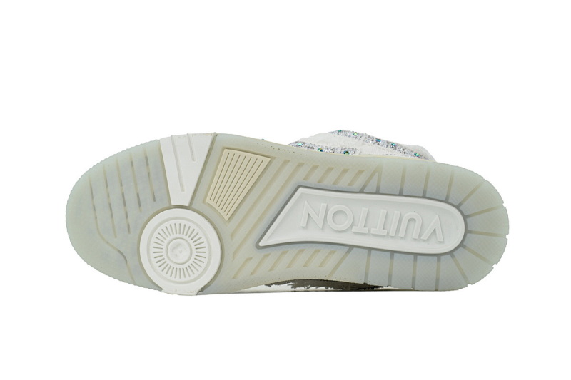 【EA0ET】SK8银白钻 路易威登 LV休闲板鞋 LOUIS VUITTON Silver White Diamond
