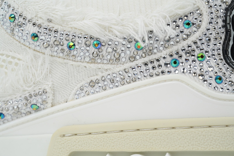 【EA0ET】SK8银白钻 路易威登 LV休闲板鞋 LOUIS VUITTON Silver White Diamond