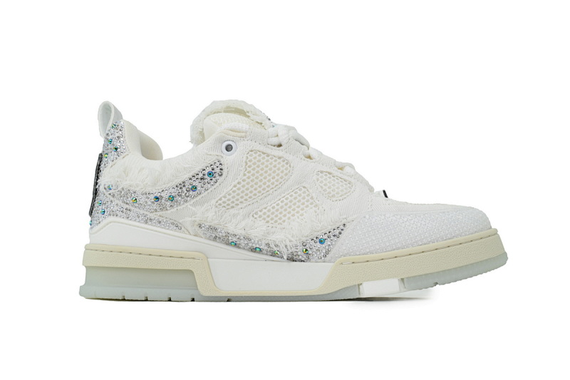 【EA0ET】SK8银白钻 路易威登 LV休闲板鞋 LOUIS VUITTON Silver White Diamond