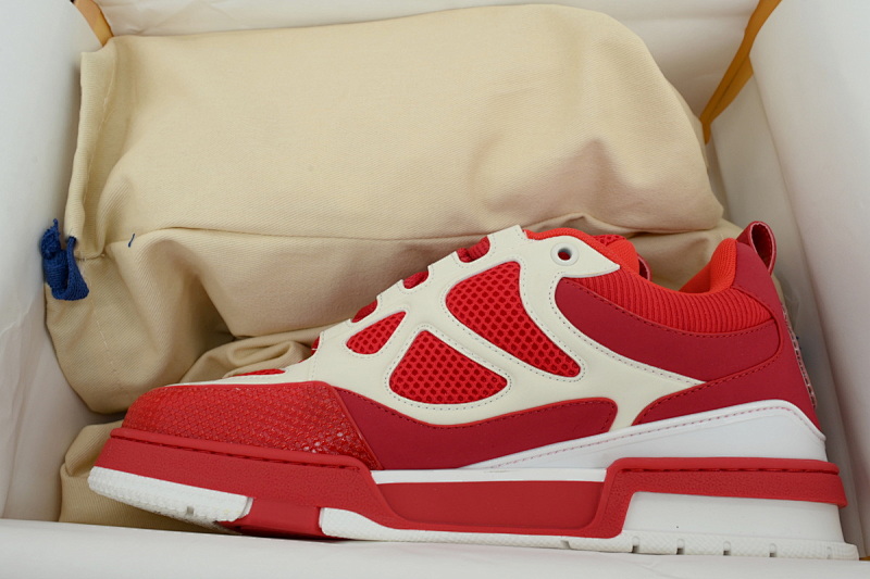 【EA0ET】SK8红色 路易威登 LV休闲板鞋 LOUIS VUITTON Red