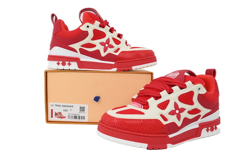 【EA0ET】SK8红色 路易威登 LV休闲板鞋 LOUIS VUITTON Red