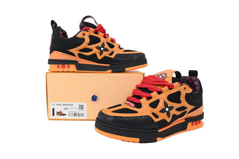 【EA0ET】SK8黑黄  路易威登 LV休闲板鞋 LOUIS VUITTON Black And Yellow