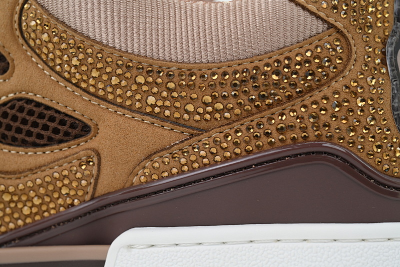 【EA0ET】SK8白棕钻面 路易威登 LV休闲板鞋 LOUIS VUITTON White Brown Diamond Surface