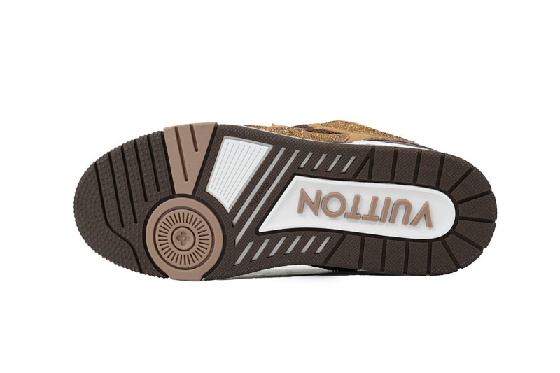 【EA0ET】SK8白棕钻面 路易威登 LV休闲板鞋 LOUIS VUITTON White Brown Diamond Surface