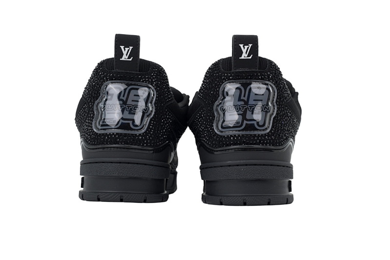 【EA0ET】SK8全黑钻面 路易威登 LV休闲板鞋 LOUIS VUITTON All Black Diamond Surface