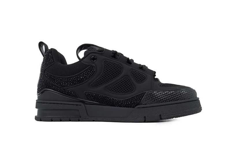【EA0ET】SK8全黑钻面 路易威登 LV休闲板鞋 LOUIS VUITTON All Black Diamond Surface