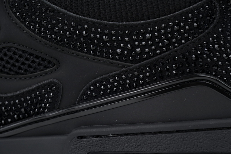 【EA0ET】SK8全黑钻面 路易威登 LV休闲板鞋 LOUIS VUITTON All Black Diamond Surface
