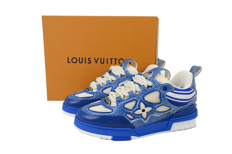 【EA0ET】SK8新蓝色毛织 路易威登 LV休闲板鞋 LOUIS VUITTON New Blue Woolen Fabric