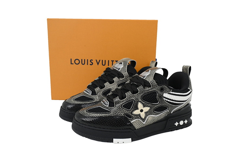 【EA0ET】SK8新黑色毛织 路易威登 LV休闲板鞋 LOUIS VUITTON New Black Woolen Fabric