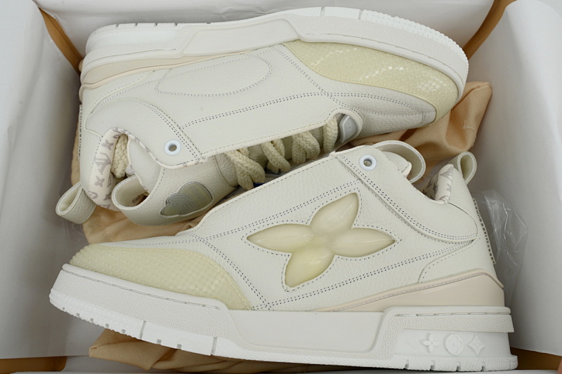 【EA0ET】SKATE全白 路易威登 LV休闲板鞋 LOUIS VUITTON all white