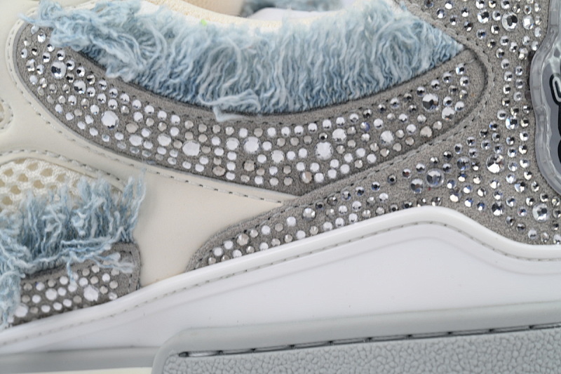 【EA0ET】SK8马毛灰白钻 路易威登 LV休闲板鞋 LOUIS VUITTON Horse Hair Gray White Diamond