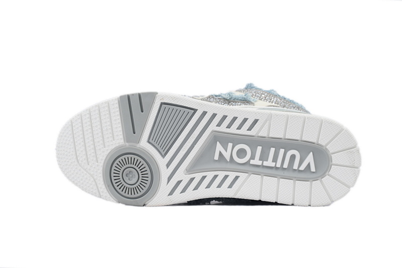【EA0ET】SK8马毛灰白钻 路易威登 LV休闲板鞋 LOUIS VUITTON Horse Hair Gray White Diamond