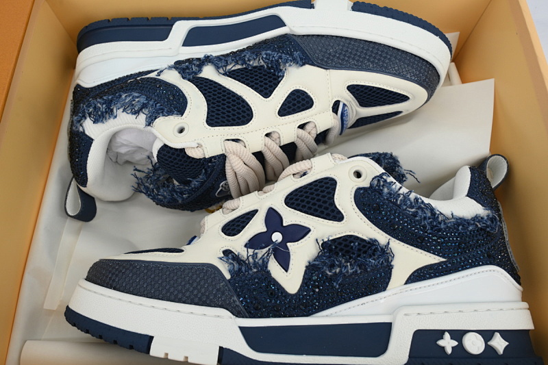 【EA0ET】SK8马毛蓝钻 路易威登 LV休闲板鞋 LOUIS VUITTON Ma Mao Blue Diamond