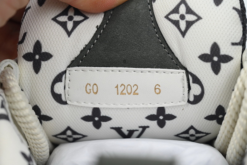 【EA0ET】SK8黑灰 路易威登皮革系带时尚板鞋 1AC52M Louis Vuitton Leather lace up Fashionable Board Shoes Black Gray