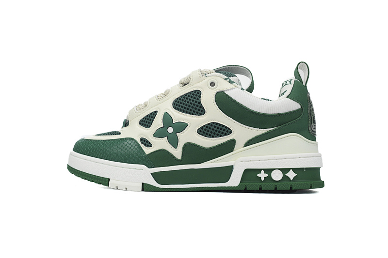 yupoo_292868_822e2c81.jpg 【EA0ET】SK8白绿 路易威登皮革系带时尚板鞋 1AC520 Louis Vuitton Leather lace up Fashionable Board Shoes White Green