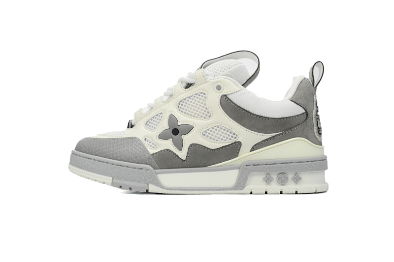 yupoo_292890_2b997381.jpg 【EA0ET】SK8浅灰 路易威登皮革系带时尚板鞋 1ACQP4 Louis Vuitton Leather lace up Fashionable Board Shoes White Gray