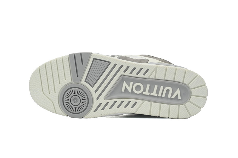 【EA0ET】SK8浅灰 路易威登皮革系带时尚板鞋 1ACQP4 Louis Vuitton Leather lace up Fashionable Board Shoes White Gray