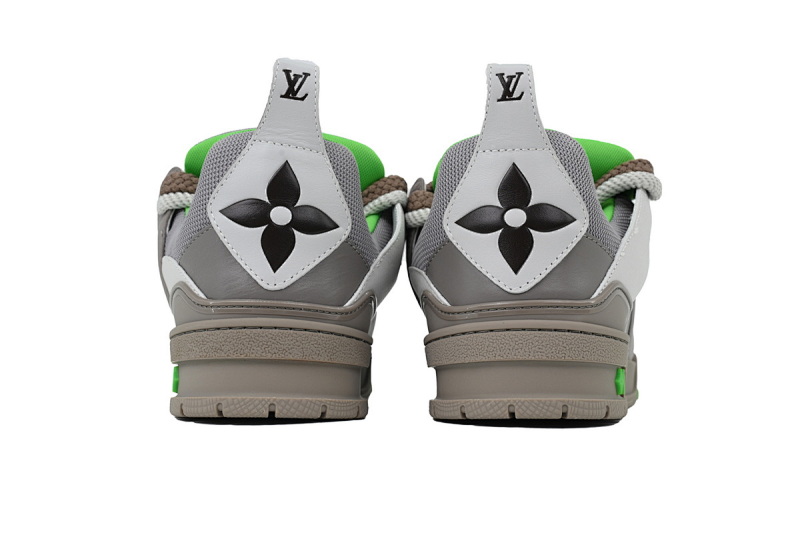 【EA0ET】SK8灰绿 LV板鞋 Louis Vuitton Skate Grey Green 皮革 低帮时尚板鞋