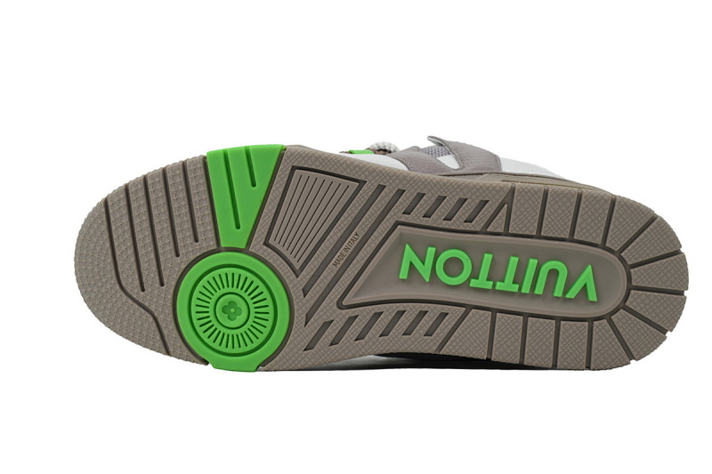【EA0ET】SK8灰绿 LV板鞋 Louis Vuitton Skate Grey Green 皮革 低帮时尚板鞋