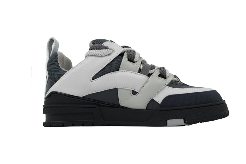 【EA0ET】SK8白灰黑 LV板鞋 Louis Vuitton Skate Black White 皮革 低帮时尚板鞋