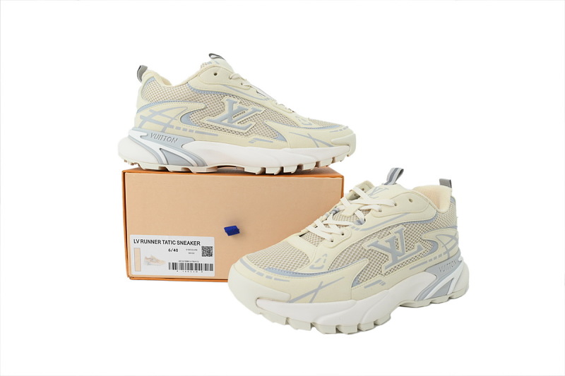 【DA0YJ】米白 路易威登 LV休闲时尚跑鞋 Louis Vuitton Tatic Runner Sneaker "White"