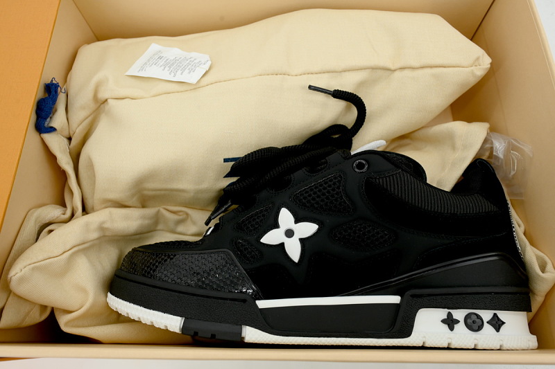 【FA5ET】SK8黑色 路易威登 顶级芯片版LV SK8休闲板鞋 Louis Vuitton Sneakers Black