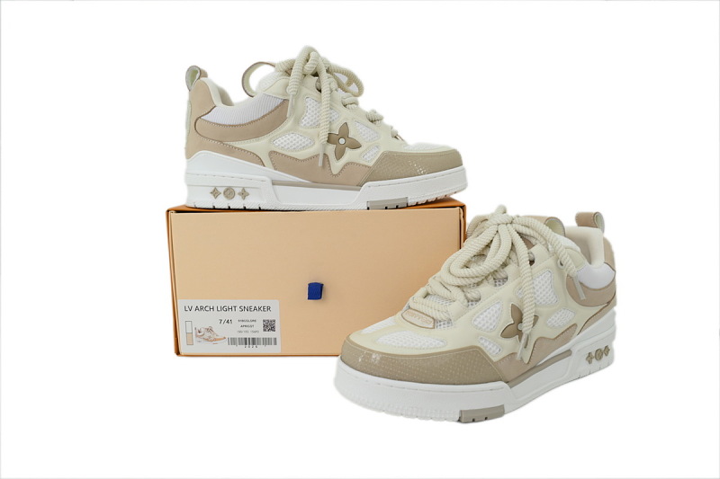 【FA5ET】SK8杏色 路易威登 顶级芯片版LV SK8休闲板鞋 Louis Vuitton Sneakers Apricot